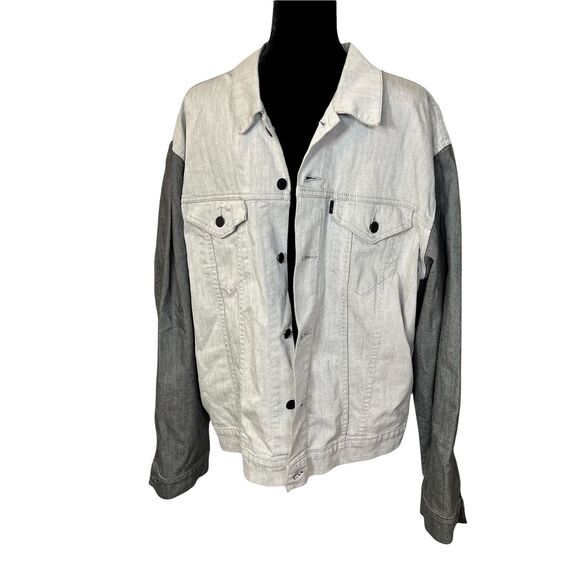 Levi's Gray Color Block Denim Jacket Men's Size XL - Picture 1 of 3